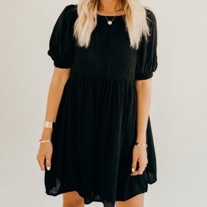 CJLA "Kira" Babydoll Dress, Black - Carly Jean Los Angeles.
